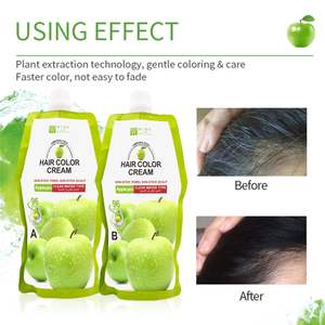 Shampoo colorant capillaire professionnel Apple Pro noir 500ml*2, coloration permanente avec des herbes pour une utilisation simple, type eau claire - Product Image 5