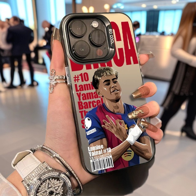 Popular Football Star Colorful Silver Mobile Phone case for iPhone 15 17 Pro Max IMD Transparent Shell Coque Back Cover Factory