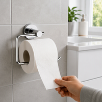 Porte-rouleau de papier toilette mural chromé design moderne sans couvercle pour Singapour