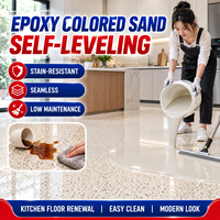 Revêtement et peinture liquides pour sols, résistants aux rayures, à base d'époxy et de sable coloré, pour décoration intérieure, colorés et durables, OEM