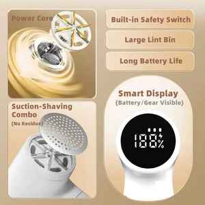 مزيل الوبر الكهربائي القابل لإعادة الشحن مع شاشة LED، سريع وفعال لإزالة الكرات والوبر من الملابس - Product Image 3