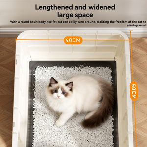 Arenero <span class=keywords><strong>para</strong></span> <span class=keywords><strong>Gatos</strong></span> Fácil <span class=keywords><strong>de</strong></span> Limpiar, Resistente a Salpicaduras, con Diseño <span class=keywords><strong>de</strong></span> Cajón Completamente Cerrado y Práctica Cuchara <span class=keywords><strong>de</strong></span> Plástico <span class=keywords><strong>para</strong></span> <span class=keywords><strong>Arena</strong></span> - Product Image 3