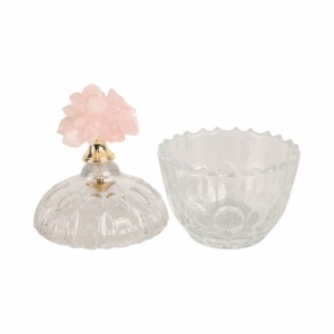 Bottiglia decorativa in vetro con coperchio a forma di fiore in pietra rosa per decorare la casa, il soggiorno, la camera da letto e la sala da pranzo - Product Image 4