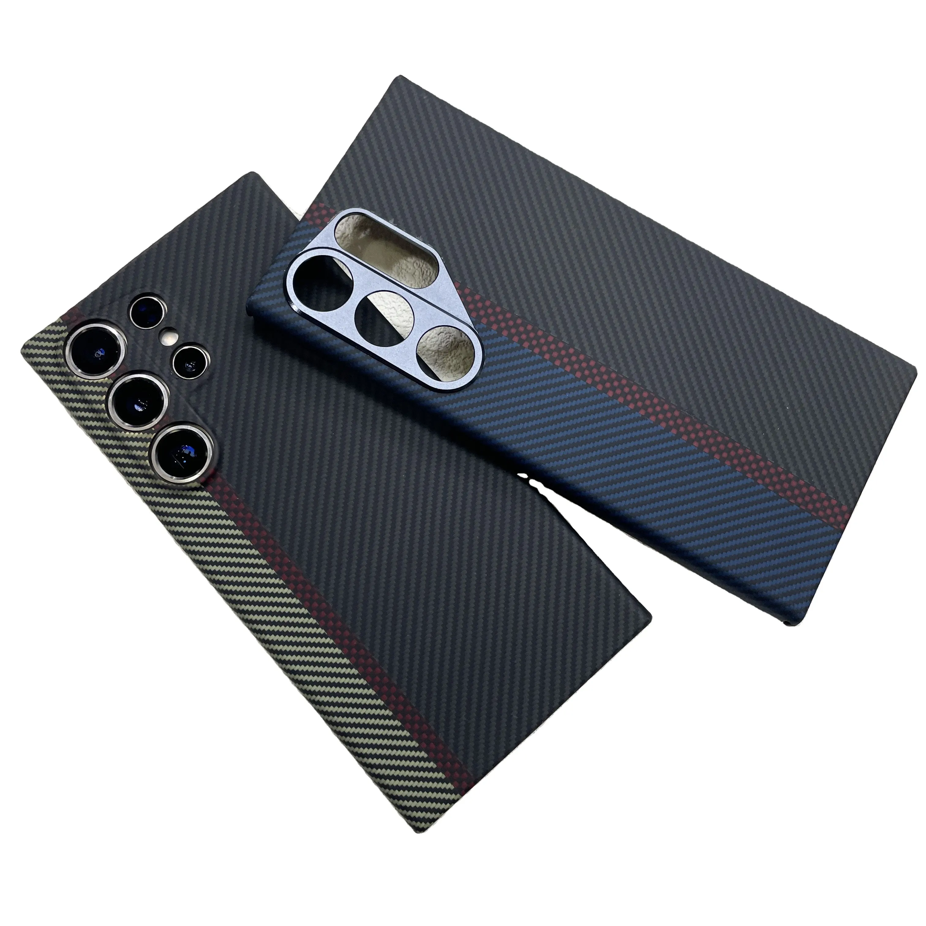 Top Selling Thin Luxury Aramid Fiber Texture Carbon Fiber Phone Cases Supporting Wireless Charging For Samsung S24 Ultra