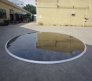 ฟลอร์เต้นรำไม้สีดำมันวาวทรงกลมขอบแบบพกพา - Product Image 1