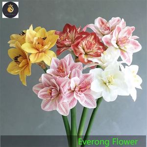Flores de Clivia artificiales de orquídeas de imitación de alta calidad, plantas de Clivia de orquídeas de tacto Real, 2017 - Product Image 2