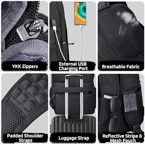 Laptop <b>Lunch</b> <b>Backpack</b> for Men and Women Tactical Inspired Utility Anti-Theft Work Bag with Cooler Compartment Lunchbox - Product Image 5