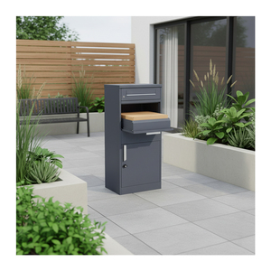 Buzón de Paquetería para Jardín, Buzón de Paquetería Montado en la Pared, Buzón de Paquetería Exterior con Puerta Trasera y Casillero <span class=keywords><strong>Digital</strong></span> - Product Image 1