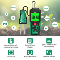 Medidor de Suelo Digital 9 en 1 YAGO YG-09S, Detector de pH, NPK, EC, Humedad, Temperatura, Salinidad y Fertilidad del Suelo, Analizador Portátil de Nutrientes del Suelo