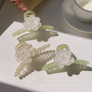 <span class=keywords><strong>Barrette</strong></span> à cheveux en forme de requin pour femmes, grande queue de cheval, pince à griffes coréenne, cheveux épais, couleur verte, fleur, <span class=keywords><strong>crabe</strong></span>, Barrettes, 2022 - Product Image 3