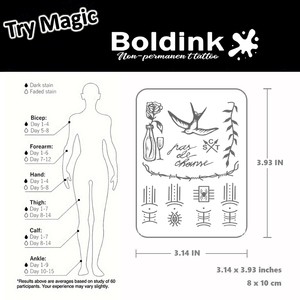 <span class=keywords><strong>Tatouage</strong></span> au stylo Boldink personnalisé, motif hirondelle volante réaliste, citation en français, art corporel, imperméable, longue durée (2 semaines), encre Jagua Juice - Product Image 4