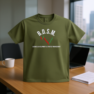 Camiseta de gestión de estrategias de desarrollo empresarial, ropa informal unisex verde oliva - Product Image 3