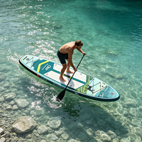 Planche de SUP gonflable multi-usage 11 pieds x 33 pouces, planche de paddle récréative antidérapante avec pompe et aileron pour la navigation en lac et le croisement