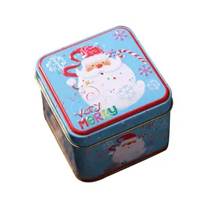 Großhandel benutzer definierte Metall quadratische Weihnachts dose für Geschenk Süßigkeiten Keks Paket Lebensmittel Dose Aufbewahrung sbox