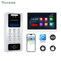 Interphone vidéo Thinmoo multi-appartements avec écran de 2,4 pouces, clavier métallique, interphone vidéo cloud SIP POE/4G Ethernet