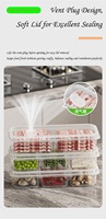 Boîte de rangement alimentaire compartimentée en plastique, bac de congélation pour viande, organisateur de gingembre, ail et échalote, boîte de préparation de repas par portions