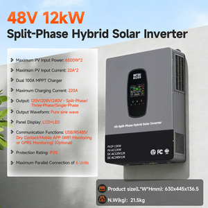 Onduleur hybride <span class=keywords><strong>DATOU</strong></span> BOSS American Standard 12KW 48V monophasé MPPT 90-450VDC, onduleur monophasé 120V 240V pour usage domestique - Product Image 2