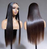 Perruques de Cheveux Humains Raides Vietnamiens Bruts 100%, Perruques Frontales en Dentelle HD Transparente, Perruques Sans Colle Prêtes à Porter