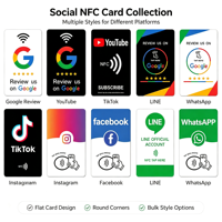 Carte NFC adhésive pour avis Google 13,56 MHz ISO14443A NTAG215 213 pour commande de table de restaurant et contrôle d'accès