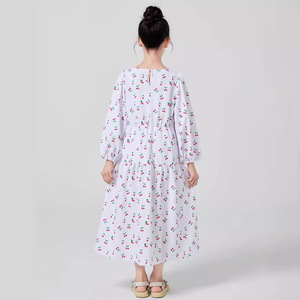 Abito Abaya con stampa ciliegio da donna <span class=keywords><strong>medio</strong></span>-<span class=keywords><strong>orientale</strong></span> Casual collo aperto XXL e abito taglia unica per ragazze MSL196 abbigliamento musulmano - Product Image 3