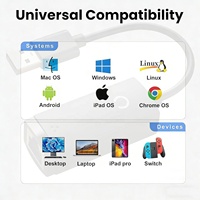 Adaptateur USB vers Ethernet 100 Mbps, réseau RJ45, dongle LAN filaire pour ordinateur portable, commutateur, MacBook, Chromebook, Windows OS, Linux, non compatible avec Wii