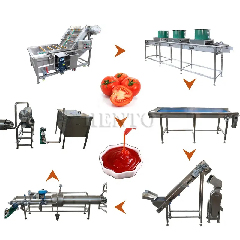 Industrial Tomato Paste Puree Fruit Sauce Processing Line Plant / Tomato Ketchup Making Machine