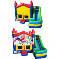 Bannières en velcro personnalisées pour château gonflable 13x13 à vendre, panneau de bannière joyeux anniversaire, module de château gonflable, panneaux d'art pour gonflables