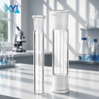 Adaptateur de raccordement en verre borosilicaté à paroi épaisse pour laboratoire avec joint de mise à la terre double cône/prise mâle/femelle