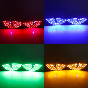Luces LED USB con diseño de ojos de demonio para la pantalla del parabrisas trasero, luces decorativas azules y rojas para autos. - Product Image 6