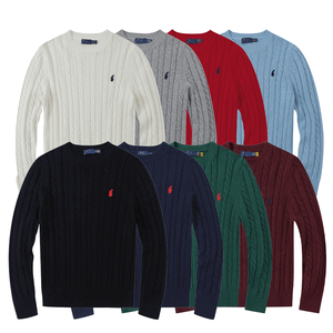 Suéter de punto para <span class=keywords><strong>hombre</strong></span>, <span class=keywords><strong>cuello</strong></span> <span class=keywords><strong>redondo</strong></span>, algodón y <span class=keywords><strong>lana</strong></span>, informal, personalizado, estilo RL Polo, de Ralph Lauren - Product Image 1