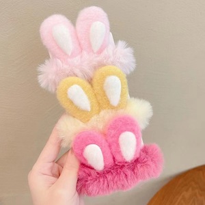 Nouveaux élastiques à cheveux en peluche avec oreilles de lapin mignonnes pour enfants, style dessin animé, pour l'automne et l'hiver - Product Image 2