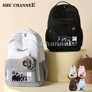 Bts Hàn Quốc Phong Cách Giản Dị Ba Lô Cho Cô Gái Túi Trọng Lượng Nhẹ Phụ Nữ Không Thấm Nước Trường Túi - Product Image 2