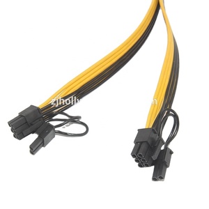 デュアルPCIe 8ピン6 + 2ピンDIYスプリッタパワーGPUケーブル12AWG + 16AWG Pci-e 50 20cmコンピュータアプリケーション用グラフィックカード用 - Product Image 2