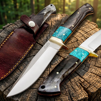 Couteau de chasse utilitaire OEM EDC en acier D2, lame drop point, manche en pierres précieuses fait main sur mesure de 11 pouces, avec étui en cuir. Le meilleur cadeau pour lui.
