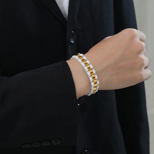 Pulsera magnética de cerámica de estilo clásico para el cuidado de la salud, pulsera de acero inoxidable para hombres a la moda - Product Image 6