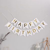 Vente en gros 2022 Haute Qualité Pull Drapeau Bannière Or Papier Timbre à Chaud pour la Décoration de Fête d'Anniversaire