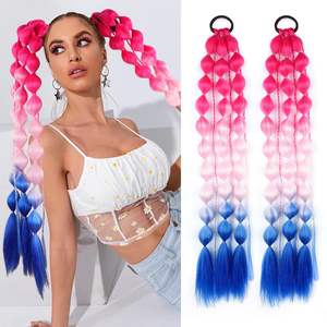 ต่อผมสีสำหรับผู้หญิง แบบหางม้าฟู พร้อมยางรัดผม แบบไล่สี อุปกรณ์เสริมผมสำหรับ<span class=keywords><strong>วัน</strong></span>ที่ต้องการความโดดเด่น - Product Image 1