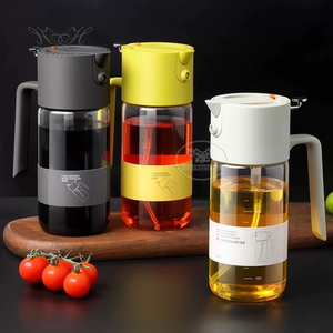 Logotipo personalizado 550ml 2-em 1 Pulverizador de azeite e distribuidor Leakproof Fine Mist Nozzle <span class=keywords><strong>Oil</strong></span> Spray Garrafa com Pourer para <span class=keywords><strong>Air</strong></span> Fryer - Product Image 1