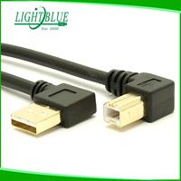 Kabel Printer USB A ke B 90 derajat, kabel Printer USB 2.0 tipe A Male ke kanan & kiri USB 2.0 kabel pemindai Male tipe B