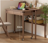 Bureau d'ordinateur mobile moderne et minimaliste, table en bois massif pour la maison, table étroite murale, petit poste de travail adapté aux espaces restreints SZ022