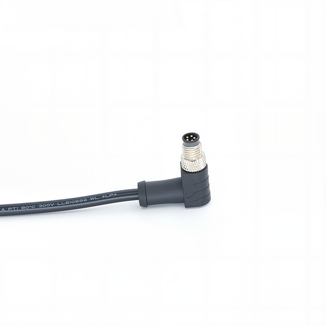 Assembled M8 90-Degree 3/4/5/8/12-Pin Unshielded Industrial Connector Assemblies, Circular Connectors