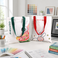 Sac fourre-tout en toile personnalisé pour femme, imprimé avec motifs fruits, astronaute, lapin porte-bonheur, sangles colorées, OEM ODM, logo, code QR, vente en gros