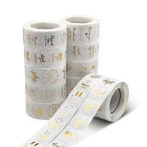 500 pz/rotolo Adesivo da 1 pollice vendita all'ingrosso popolare oro grazie adesivi Forl etichetta autoadesiva a forma di cuore - Product Image 3