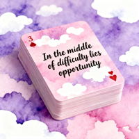 Cartes d'affirmation mentale personnalisées en PVC, citation inspirante, impression positive et motivante, cartes d'affirmation, cartes de jeu de poker de dessin animé