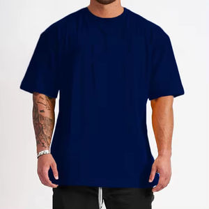 Ropa de calle de talla grande con logotipo estampado para hombre, camisetas cuadradas 100% de algodón de gran tamaño, <span class=keywords><strong>camiseta</strong></span> informal deportiva para hombre, <span class=keywords><strong>camiseta</strong></span> personalizada para entrenamiento de gimnasio - Product Image 2