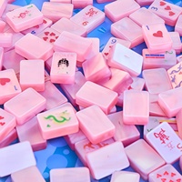 Jeu de Mahjong Américain Personnalisé Garden Glow - Jeu de Mahjong de Voyage de Luxe en Acrylique Écologique Pliable 160 Pièces Matcha Pearl