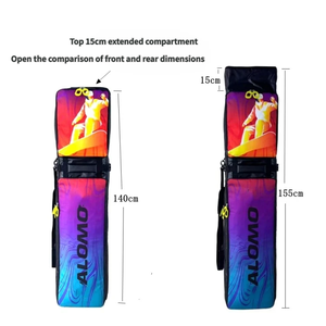 Sac de <span class=keywords><strong>ski</strong></span> et de snowboard double imperméable, résistant à l'usure, séparation sec-humide, doublure isolante en PE, sac de <span class=keywords><strong>ski</strong></span> avec roulettes - Product Image 2