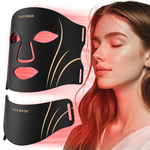 Masque facial et cervical en silicone à LED, thérapie par lumière rouge, appareil de soin de la peau pour stimuler le collagène, réduire les rides, utilisation quotidienne à domicile ou en salon - Product Image 1