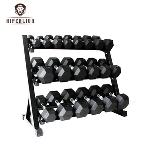 Haltères hexagonaux de musculation en fonte avec revêtement en caoutchouc, 5 kg et 10 kg - Product Image 1