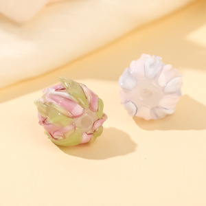Cuentas de vidrio de tulipán hechas a mano, cuentas sueltas, pulseras de cuentas, pendientes, accesorios artesanales de bricolaje que atraen la fortuna - Product Image 5